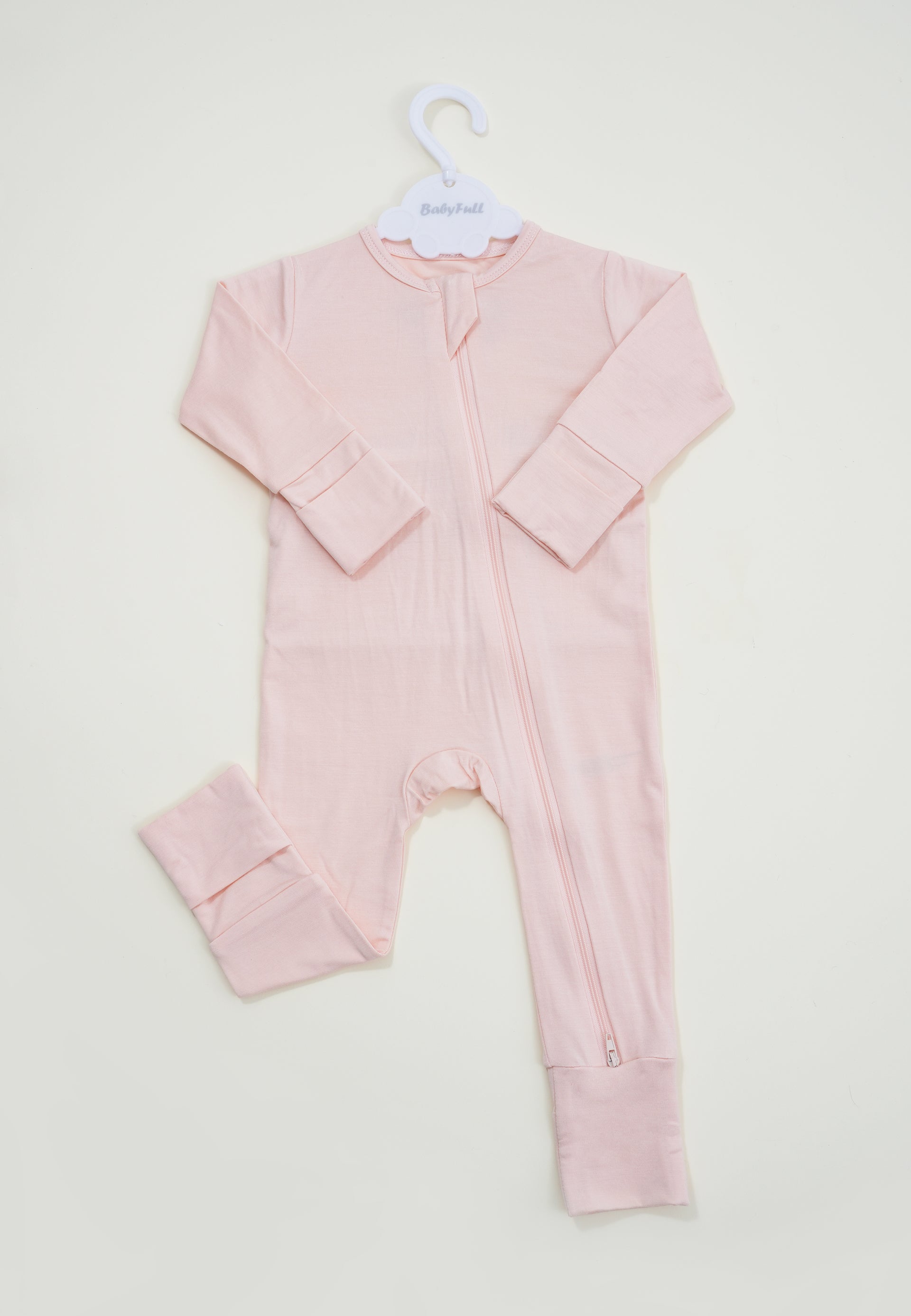 Bamboo Zippered Footie - Baby Pink