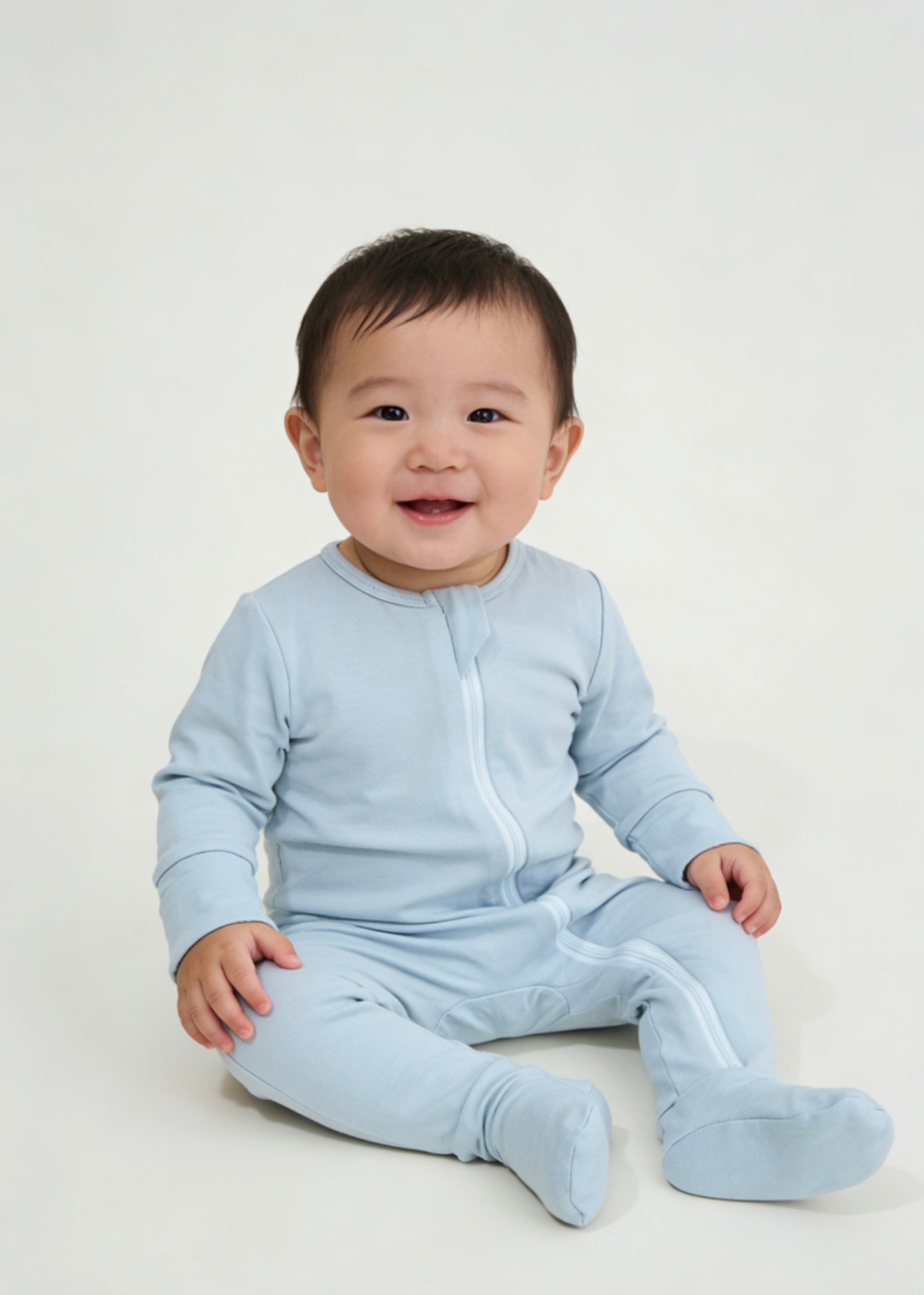 Bamboo Zippered Footie - Baby Blue