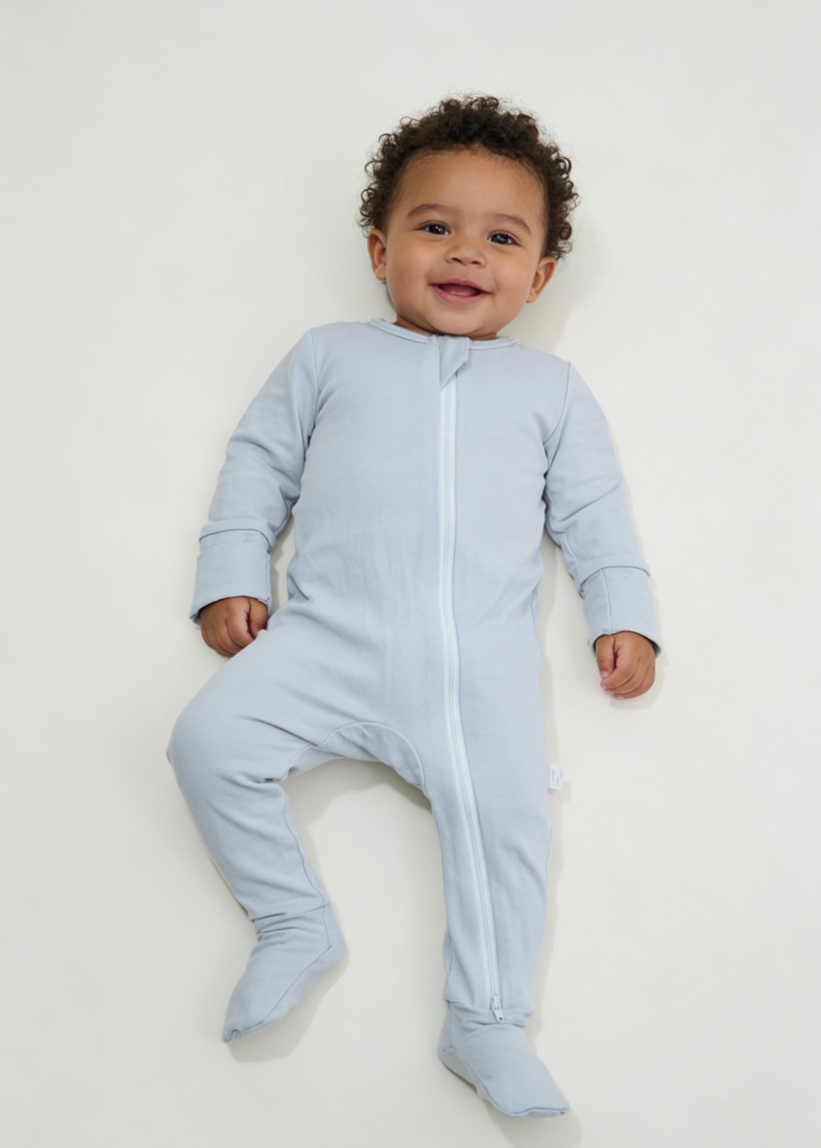 Bamboo Zippered Footie - Baby Grey
