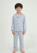 Long Sleeve Bamboo Polo Pajama set - Baby Grey