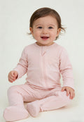 Bamboo Zippered Footie - Baby Pink